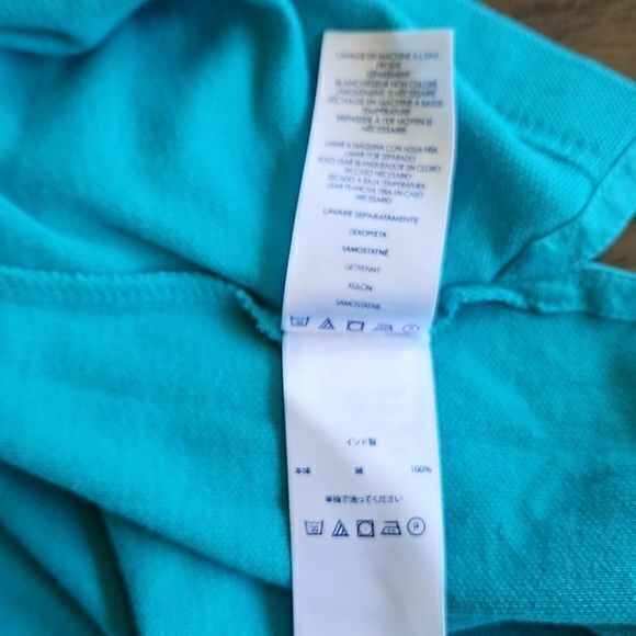 Chaps Bluebird Turquoise Short Sleeve100% Cotton Polo Shirt Sz L - Picture 7 of 10